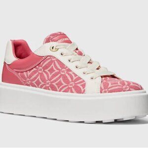 Michael Kors Romey Logo Jacquard Platform Sneaker, Rose Color - Size 6.5